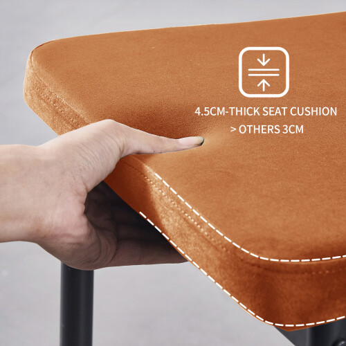 AINPECCA (Orange, 6) Velvet Dinning Chair High Backrest 2