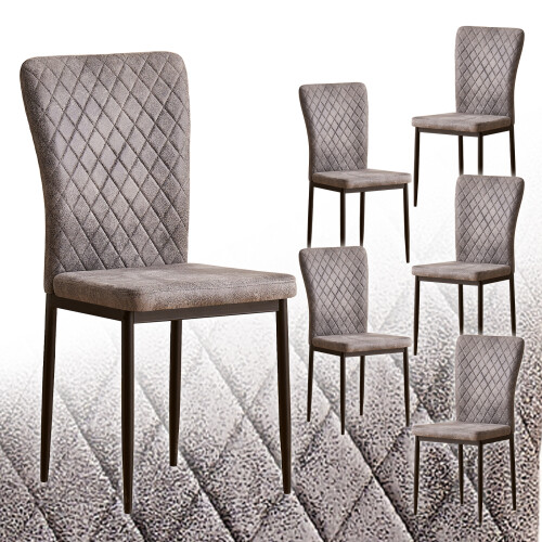 AINPECCA (Suede grey, 6) Light Luxury Dinning Chair Office Backrest Bedroom