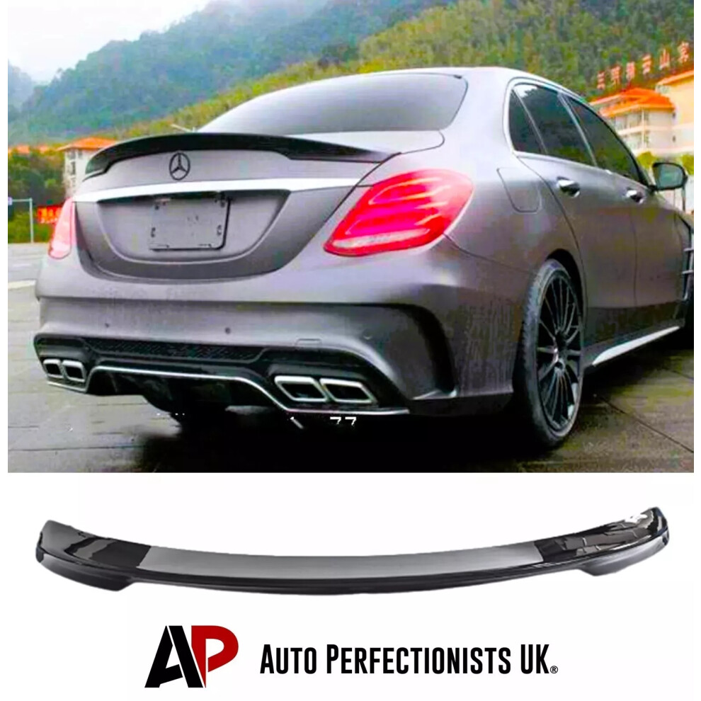 For Mercedes C Class W205 4Dr Saloon Boot Spoiler Wing Lip Body Kit Black 5061072666315