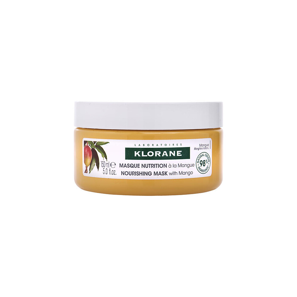 Klorane Nourishing 2-in-1 Mask with Mango, Deep Conditioning and Overnight Treatment for Dry Hair, Paraben, Silicone and Sulfate Free, Biodegradable,