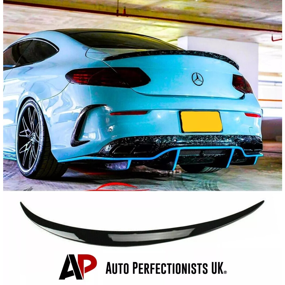 For Mercedes C Class Coupe W205 C205 Boot Spoiler Lip Wing 2014-21 Black 5061072660511