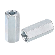 10 pcs Galvanized Carbon Steel Hex Threaded Rod Coupler for Furniture M14x19x45mm Ref:TnO
