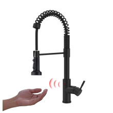 Matte Black Touchless Dual-Function Motion Sensor Kitchen Faucet for Home Improvement 20-Inch