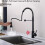 Matte Black Touchless Dual-Function Motion Sensor Kitchen Faucet for Home Improvement 20-Inch 4