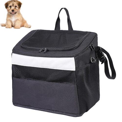 Dog Bike Basket Carrier, Pet Bicycle Front Carrier Backpack, Foldable,Removable, Reflective Strips