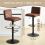 AINPECCA 2PCS Bar Stools Faux Matte Suede Kitchen Breakfast 4