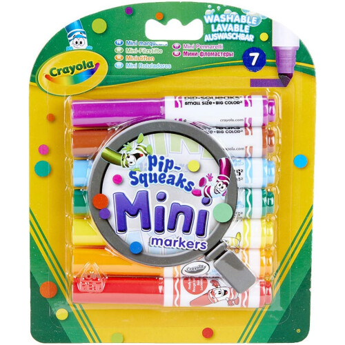 Crayola CRAYOLA Pip-Squeaks Mini Markers - Assorted Colours (Pack of 7) 1