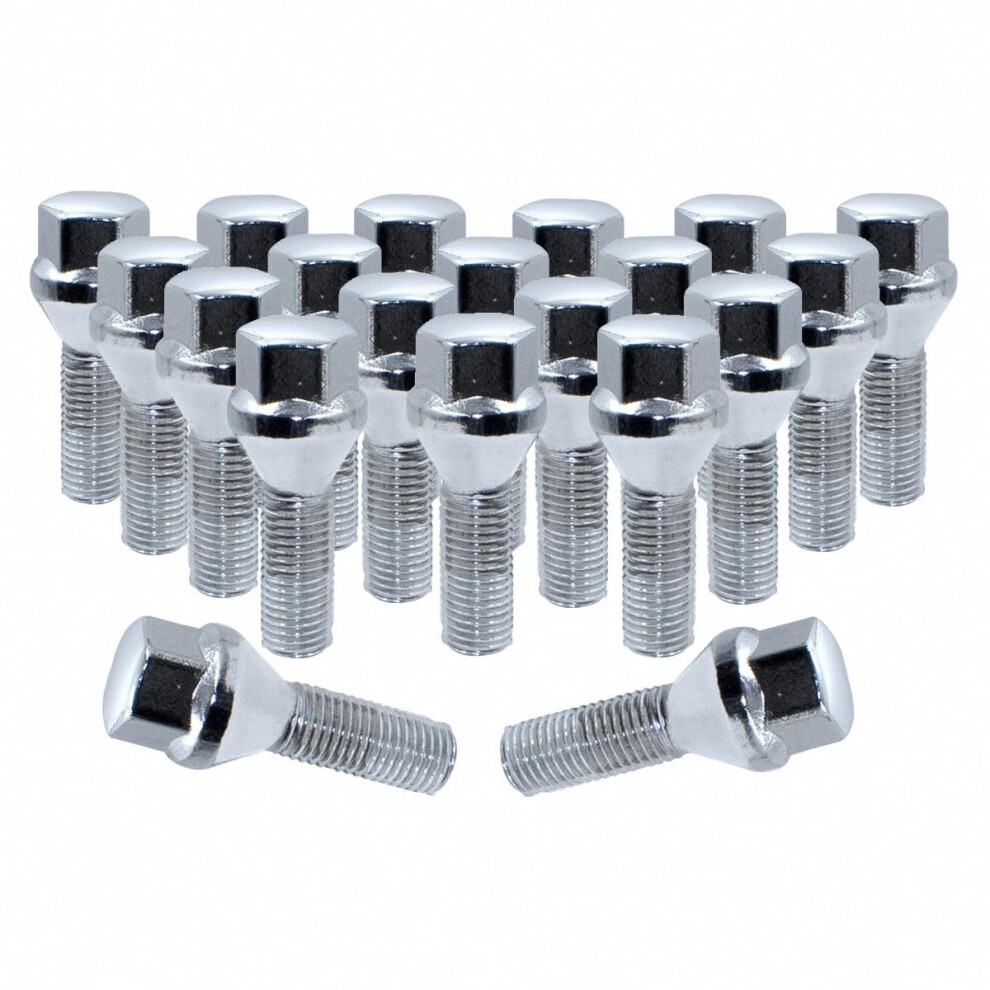 20 Pcs Lug Nut Set M12 X 1.25 Acorn Seat Lug Bolts 17Mm Hex 28Mm Thread Chrome Chrysler 200 6276012729503
