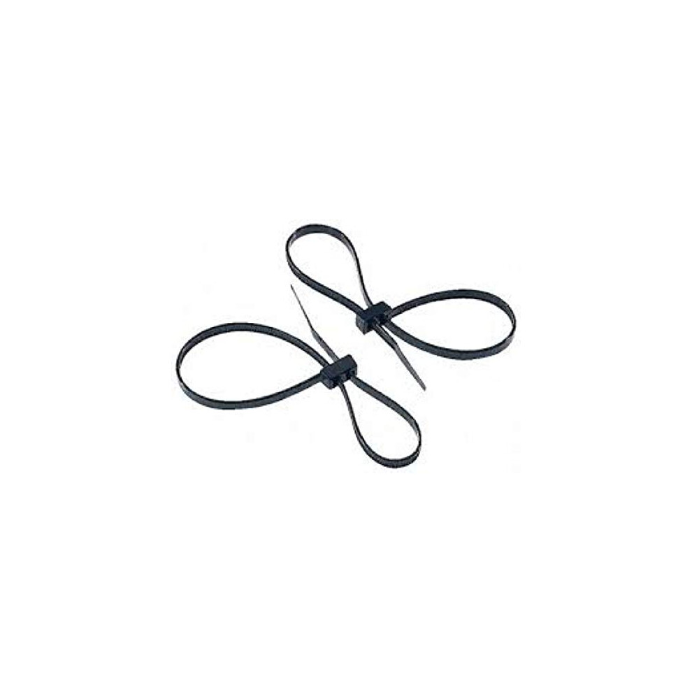 Double Loop 8', 50 Lb. Uv Black Cable Ties - (Pack Of 100) 6276012730264
