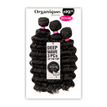 Organique Mastermix DEEP WAVE 3PCS 18"/20"/22" (1 Jet Black) - Shake-N-Go Syntetiskt Hår