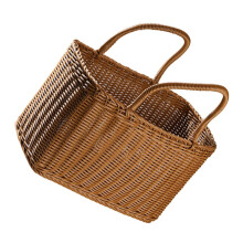 Straw Market Baskets Grocery Baskets woven basket with double handles, (brown)
