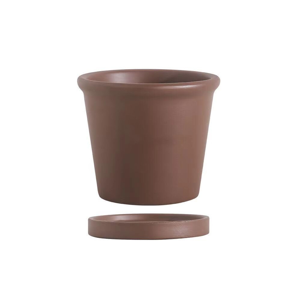 Ceramic Flowerpot for Flowers Plants, Garden Lawn Care (Brown)-image-OPC-PJ22G8P-NEW