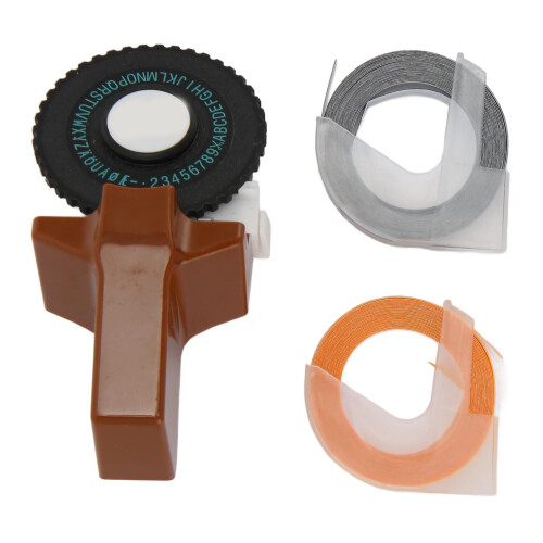 Portable Brown Embossing Label Maker with 2 Tape Rolls 1