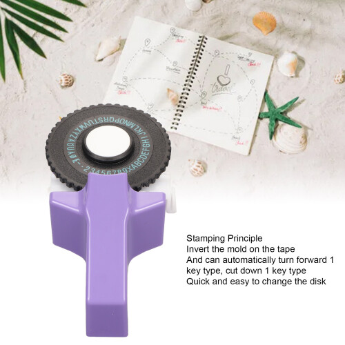 Mini Portable Purple Embossing Label Maker for DIY Crafts 2