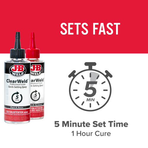 J-B Weld Pro Size ClearWeld 5 Λεπτών Εποξική Συρραφή 2