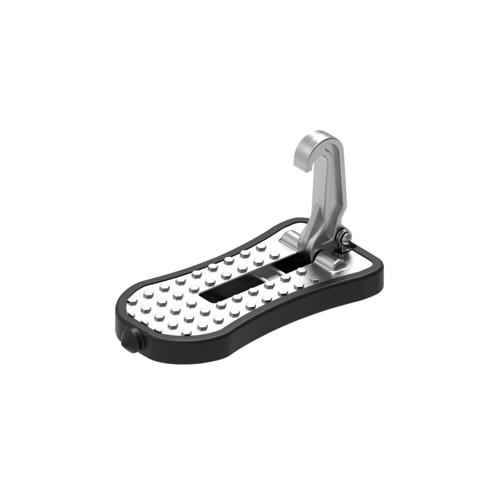 (Short, ) Multifunction Car Doorstep Foldable Emergency Window Breaker Auto Latch Hook Foot Pedal Silver 9424279689345