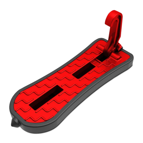 (Long, Red) Multifunction Car Doorstep Foldable Emergency Window Breaker Auto Latch Hook Foot Pedal