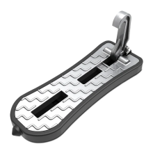 (Long, Silver) Multifunction Car Doorstep Foldable Emergency Window Breaker Auto Latch Hook Foot Pedal