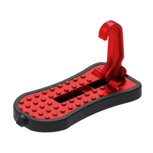 (Short, Red) Multifunction Car Doorstep Foldable Emergency Window Breaker Auto Latch Hook Foot Pedal