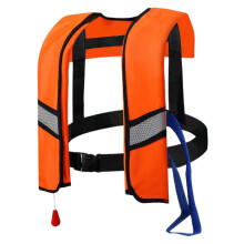 Inflatable Life Jacket, Manual/Self Inflating, 150n Nylon with Whistle & Blowpipe, Adult