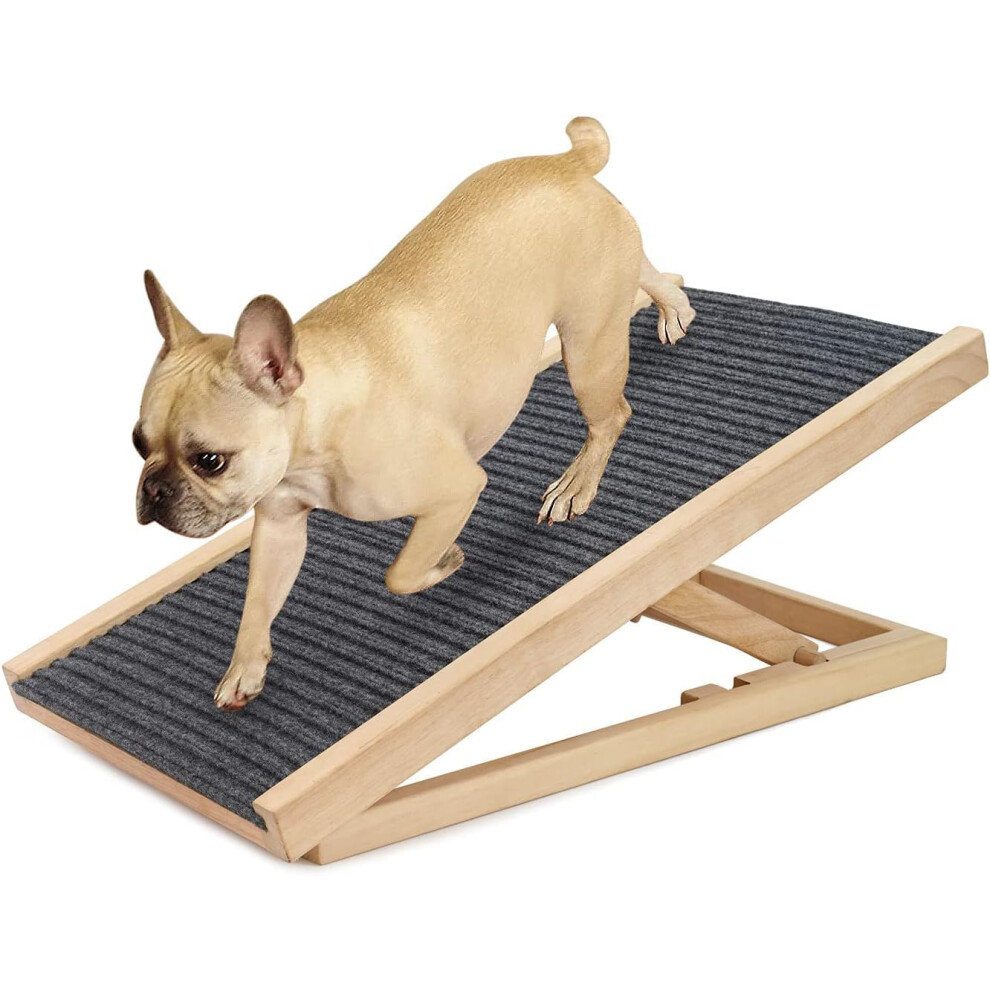 Pet Stairs Dog Steps Pet Slope Adjustable Wooden Pet Stairs Foldable Dog Safety Ramp,Wooden Pet Ramp/Ladder for Small Medium Dogs