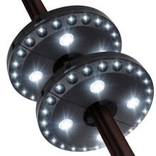 Patio Umbrella Lights Battery Operated (2 Pack) 3 Brightness Modes Cordless 28 LED Lights
