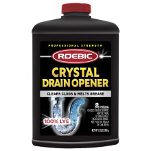 Roebic HD-CRY-DO 2 Pounds Professional Strength Crystal Drain Opener, 100% Lye, Black