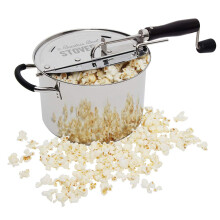 StovePop nerezov popcorn popper - bez prevodovky, rucn kluka, magnetick viecko, 6 qt - kompatibiln s indukcn m spor kom