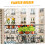 1 Pc Iron Flower Pot Rack Deck Railing Storage Balcony Hanging Plant Shelf Black Square Hook 5