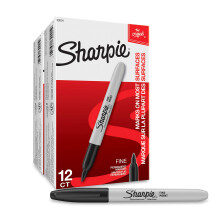 Marcadores permanentes Sharpie de punta fina negros, 24 unidades