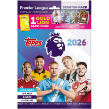 Topps Premier League 2025/26 Startpakket | Inclusief 10 Nieuwe Ruilkaarten, Map, Checklist + 1 Gouden Leeuwkaart