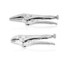 2Pcs RT R05 Small Pliers Mini, Ground Mouth Straight Jaw Lock Vise Locking Pliers Set