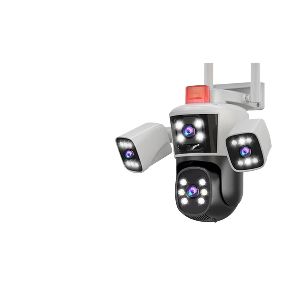 WiFi Surveillance Camera 12MP 6K, Triple-Lens PTZ Outdoor IP Camera with 64GB