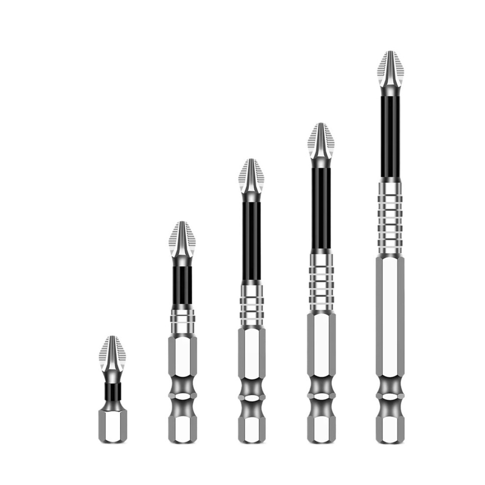 K5 Non-Slip High Hardness Bit S2 Strong Magnetic 5A Black Non-Slip Cross Head Electric Drill Electric Screwdriver Bit(25L) 1Pcs 25L 6276012702445