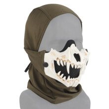 Tactical Full Face Mask Combat Double Layer Skull Face Masks Wargame Paintball Hunting Accessories Green Ref: 1746