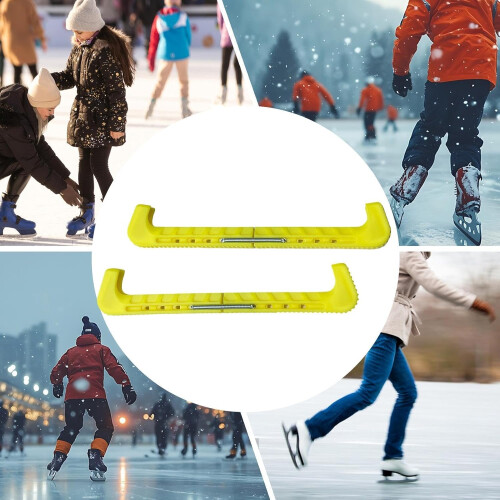 Figure Skate Guards, Hockey Skate Guards  Adjustable Protective Covers  Yellow 2