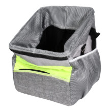 Pet Bike Basket Folding Dog Carrier Oxford Mesh Breathable and Comfortable for Outdoor Adventures Gray