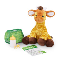 Melissa & Doug 28 cm Baby Giraffe Plüsch Stofftier mit Schnuller, Windel, Babyflasche