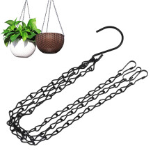 Pack of 3 Hanging Chain with Hooks, Replacement Chain for Hanging Basket, Bird Cage (Black)