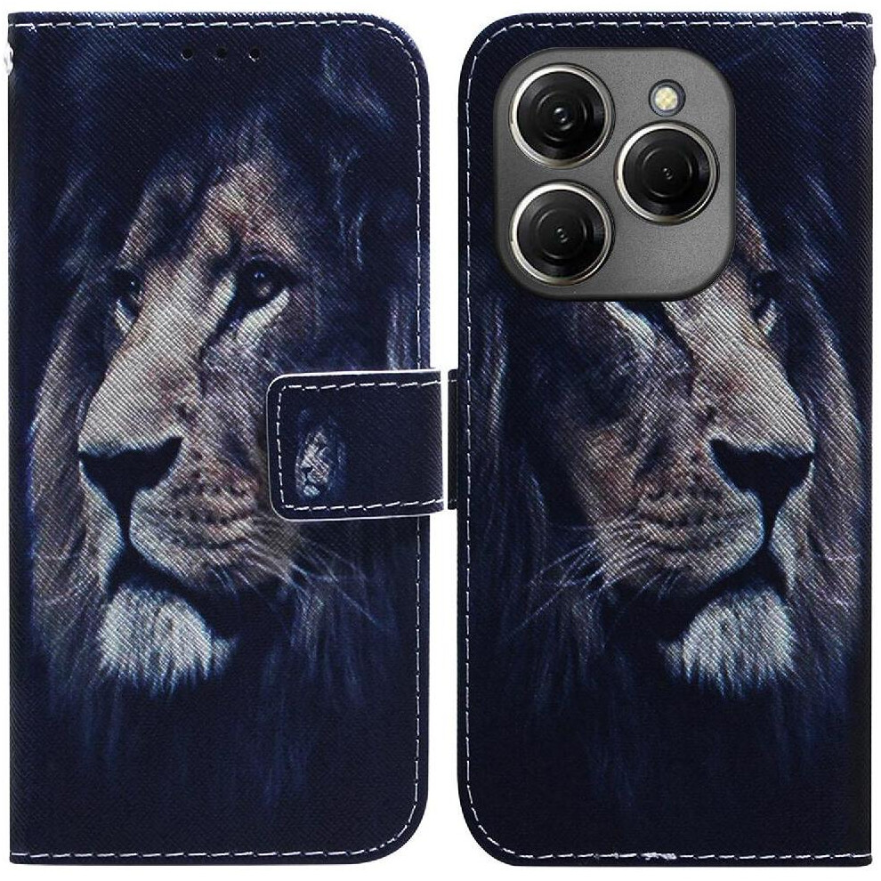 (C6) Flip Case For Tecno Spark 20 Pro 4G Wallet Card Slots Magnetic Closure Painted Pu Leather 764563107025