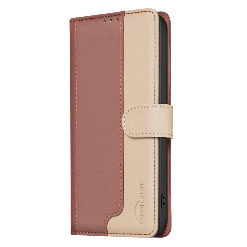 (Brown) Flip Case For Tecno Spark 20 Pro Shockproof Tpu Inner Shell Card Slots Holder Flip Folio Rfid Blocking Kickstand Brown 764563107346