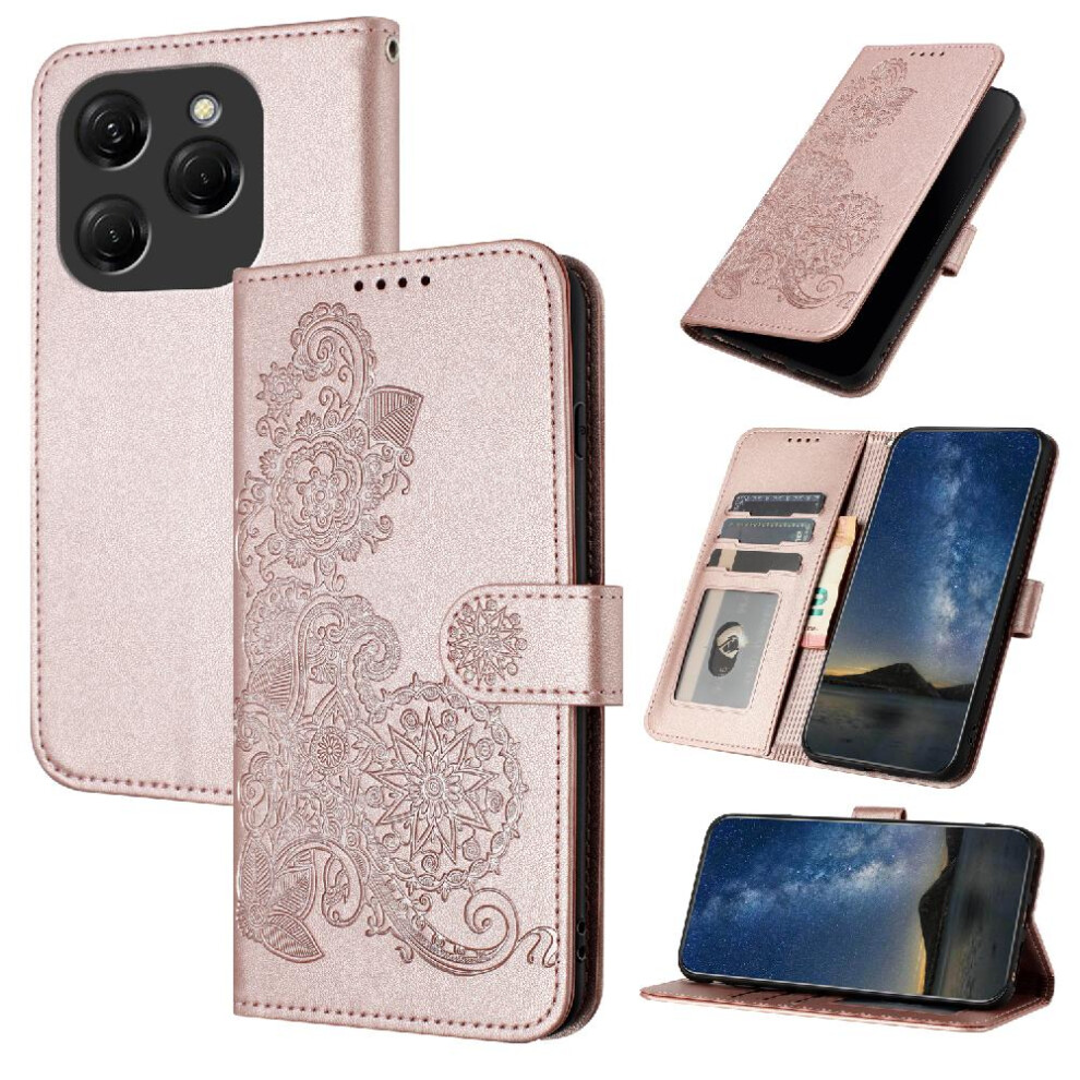 (Pink) Case For Tecno Spark 20 Pro Flip Folio Book Kickstand Protective With Card Slot Stand Pu Leather Magnetic Closure Pink 764563110285