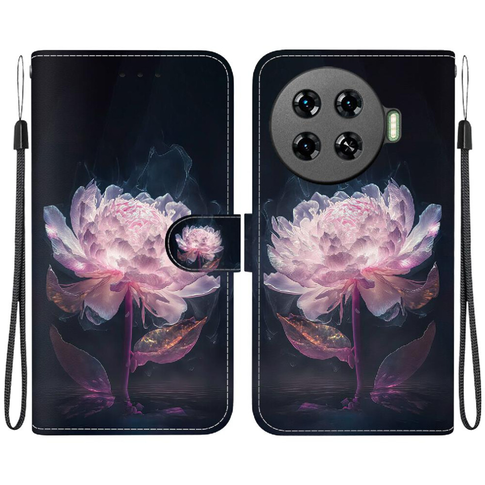 (C1 ) Case For Tecno Spark 20 Pro Plus 4G Card Slots Magnetic Closure Wallet Pu Leather Butterfly Flower Painted 764563108268