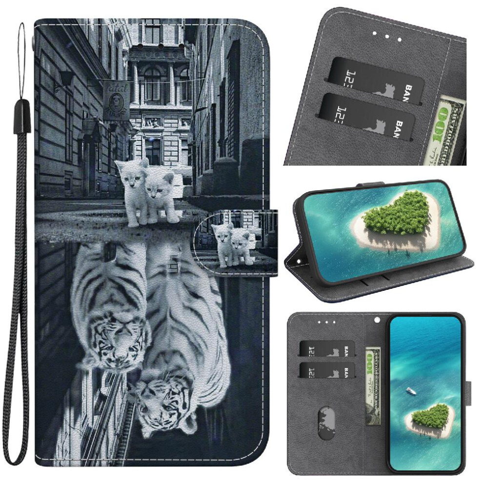 (C6) Case For Tecno Spark 20 Pro Plus 4G Card Slots Magnetic Closure Wallet Pu Leather Butterfly Flower Painted 764563108312