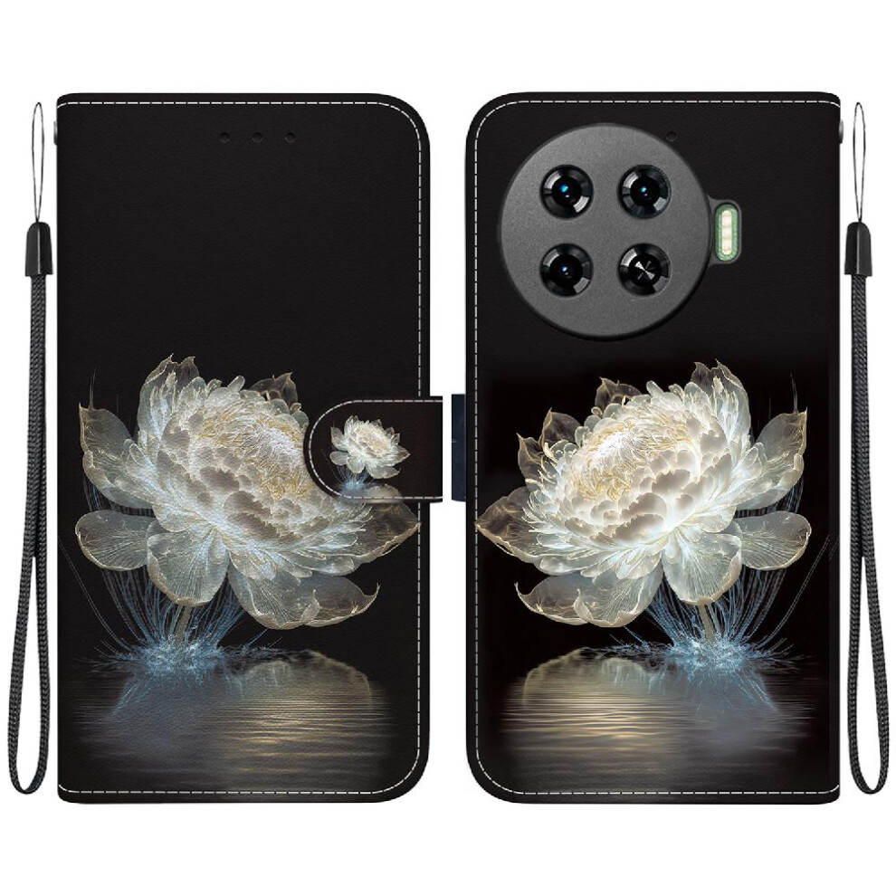 (C3 ) Case For Tecno Spark 20 Pro Plus 4G Card Slots Magnetic Closure Wallet Pu Leather Butterfly Flower Painted 764563108282
