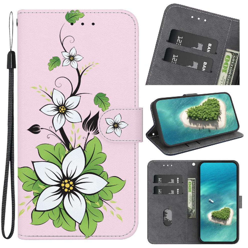 (C9 ) Case For Tecno Spark 20 Pro 4G Wallet Pu Leather Butterfly Flower Painted Magnetic Closure Card Slots 764563108459