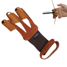 Ventilated Arm Guard with 2 Straps and Soft 3 Finger Archery Glove for Left Handed and Right Handed 3 Hz Ref: 6892