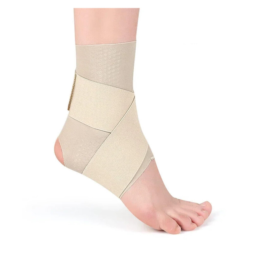 Beige Ankle Support Compression Strap Achilles Tendon Support Sprain Protect Foot Bandage Xl