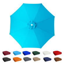 6 or 8 Ribs Garden Umbrella Fabric Replacement, Outdoor Sun Protection Canopy, Patio Umbrella Replacement, Thick and Strong, Lake blue