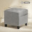 Homcom HOMCOM Small Footstool Square Ottoman with Padded Seat, Light Grey 3
